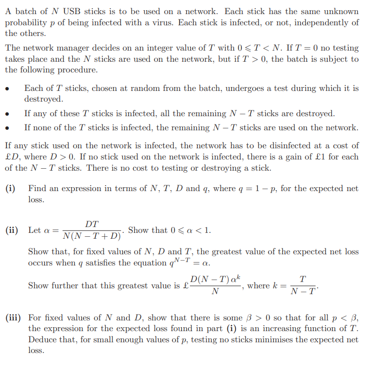 STEP 2 Section C:  Probability and Statistics Question