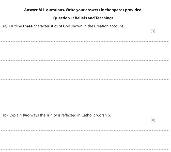 sample question christianity