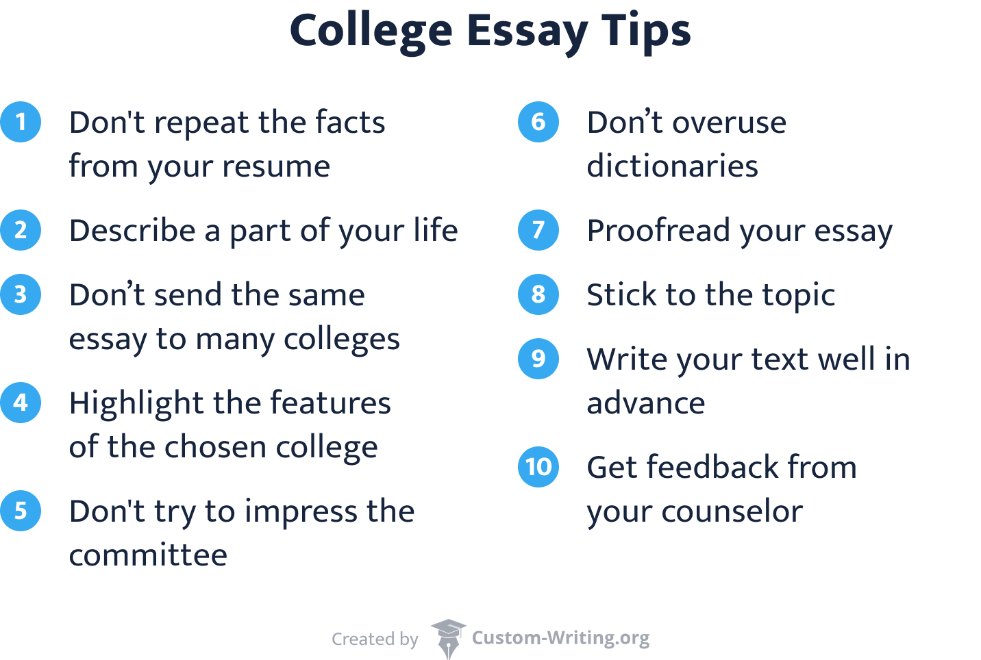 Image Showing College Essay Tips