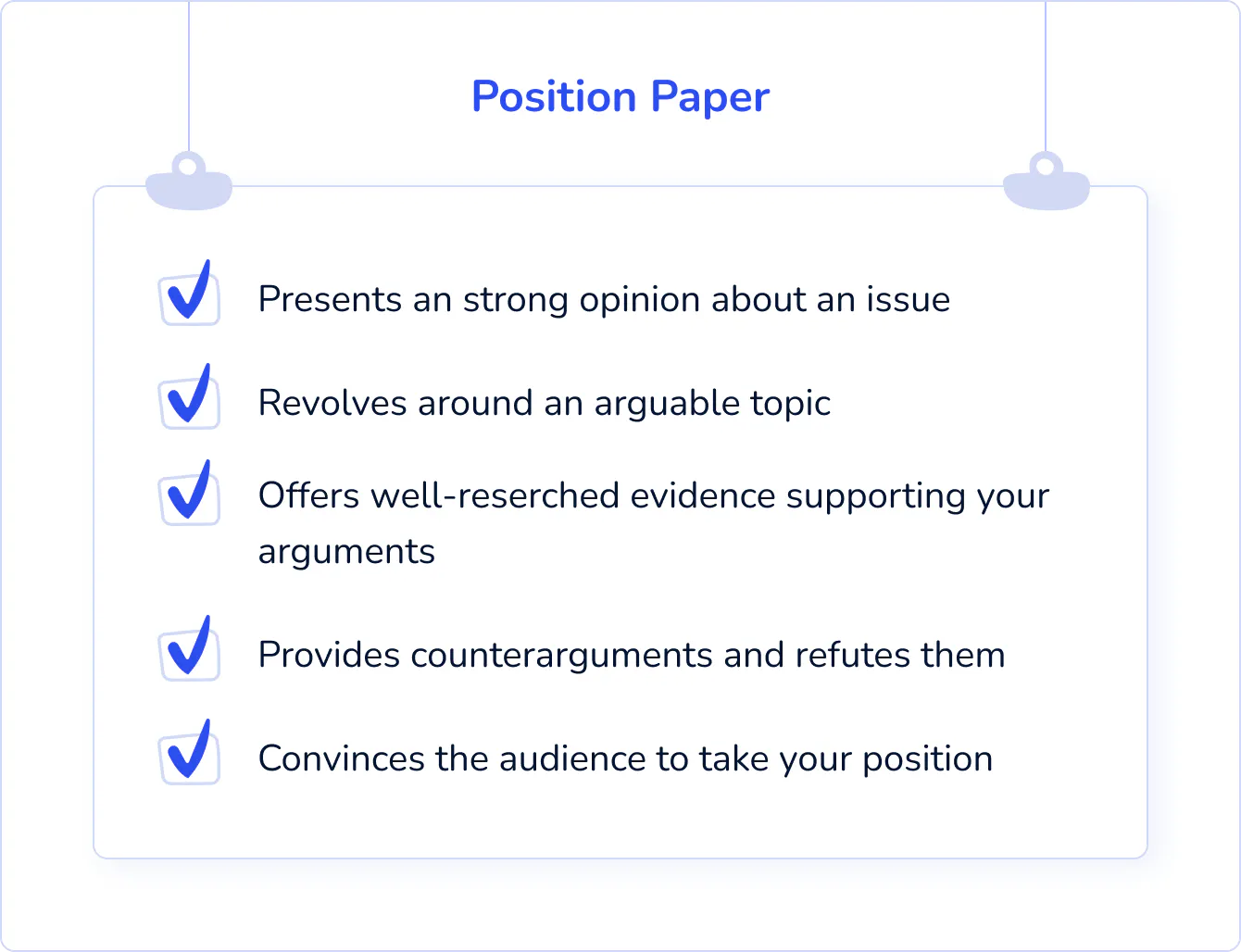 Position Paper Characteristics