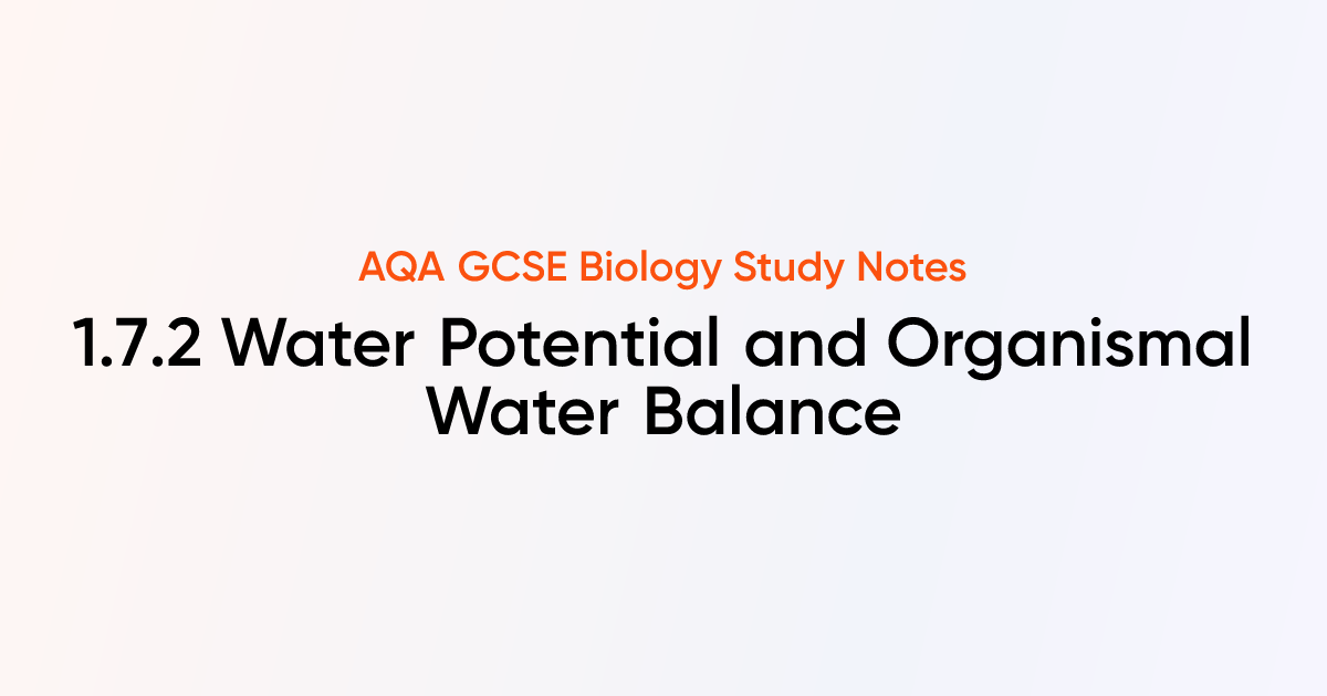 Water Potential and Organismal Water Balance (1.7.2) | AQA GCSE Biology ...